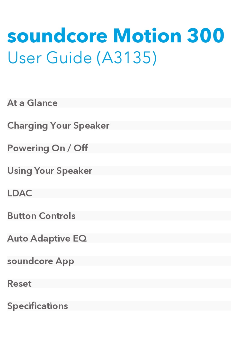 SOUNDCORE MOTION 300 USER MANUAL Pdf Download ManualsLib