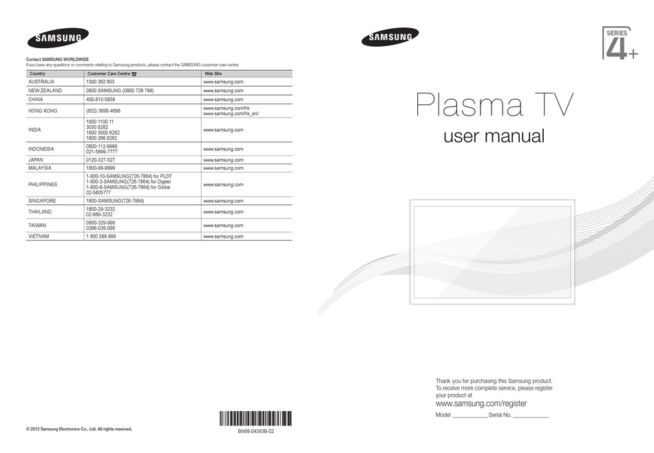 SAMSUNG 4+ SERIES USER MANUAL Pdf Download ManualsLib