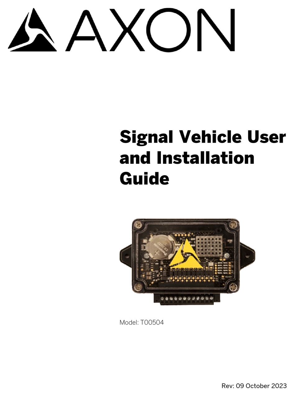 AXON T00504 USER AND INSTALLATION MANUAL Pdf Download ManualsLib