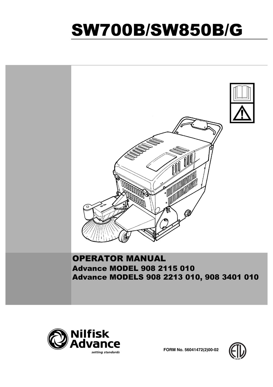 Nilfisk Advance Operator S Manual Pdf Download Manualslib