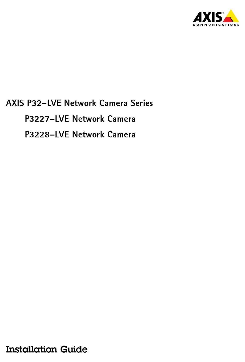 AXIS P3227LVE INSTALLATION MANUAL Pdf Download ManualsLib