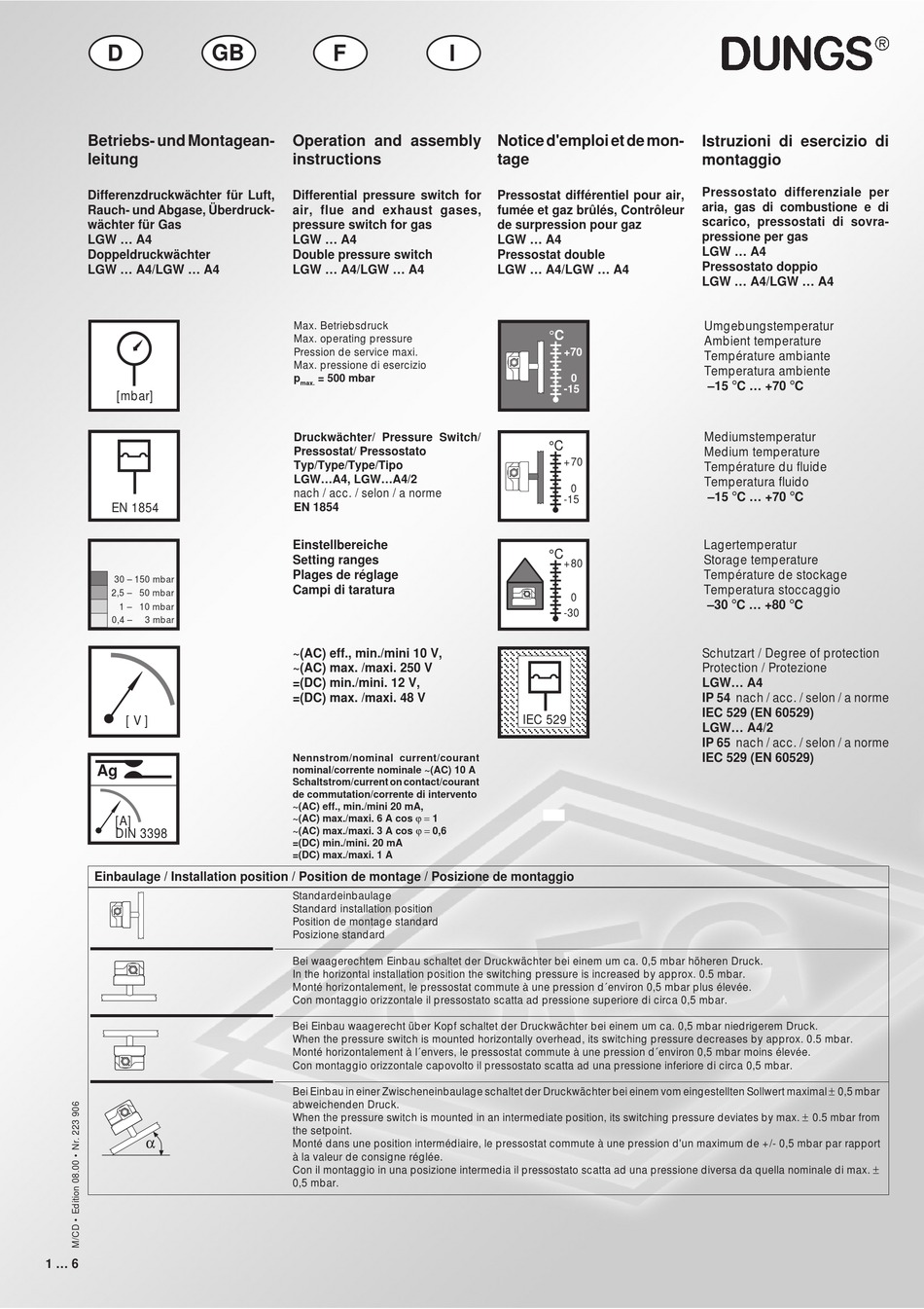 DUNGS LGW10A4/2 OPERATION AND ASSEMBLY INSTRUCTIONS Pdf Download ManualsLib