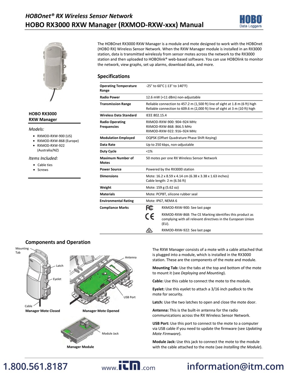 HOBO HOBONET RX MANUAL Pdf Download | ManualsLib