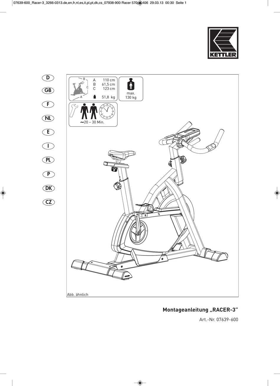 KETTLER RACER3 ASSEMBLY INSTRUCTIONS MANUAL Pdf Download ManualsLib