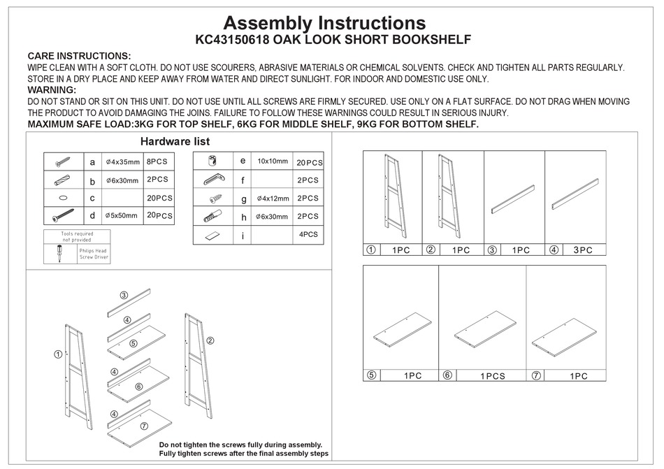 KMART KC43150618 ASSEMBLY INSTRUCTIONS Pdf Download ManualsLib