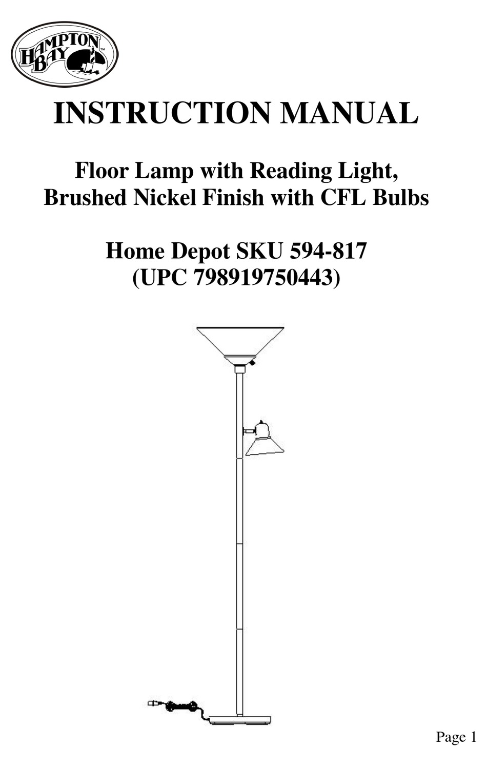 HAMPTON BAY 594817 INSTRUCTION MANUAL Pdf Download ManualsLib