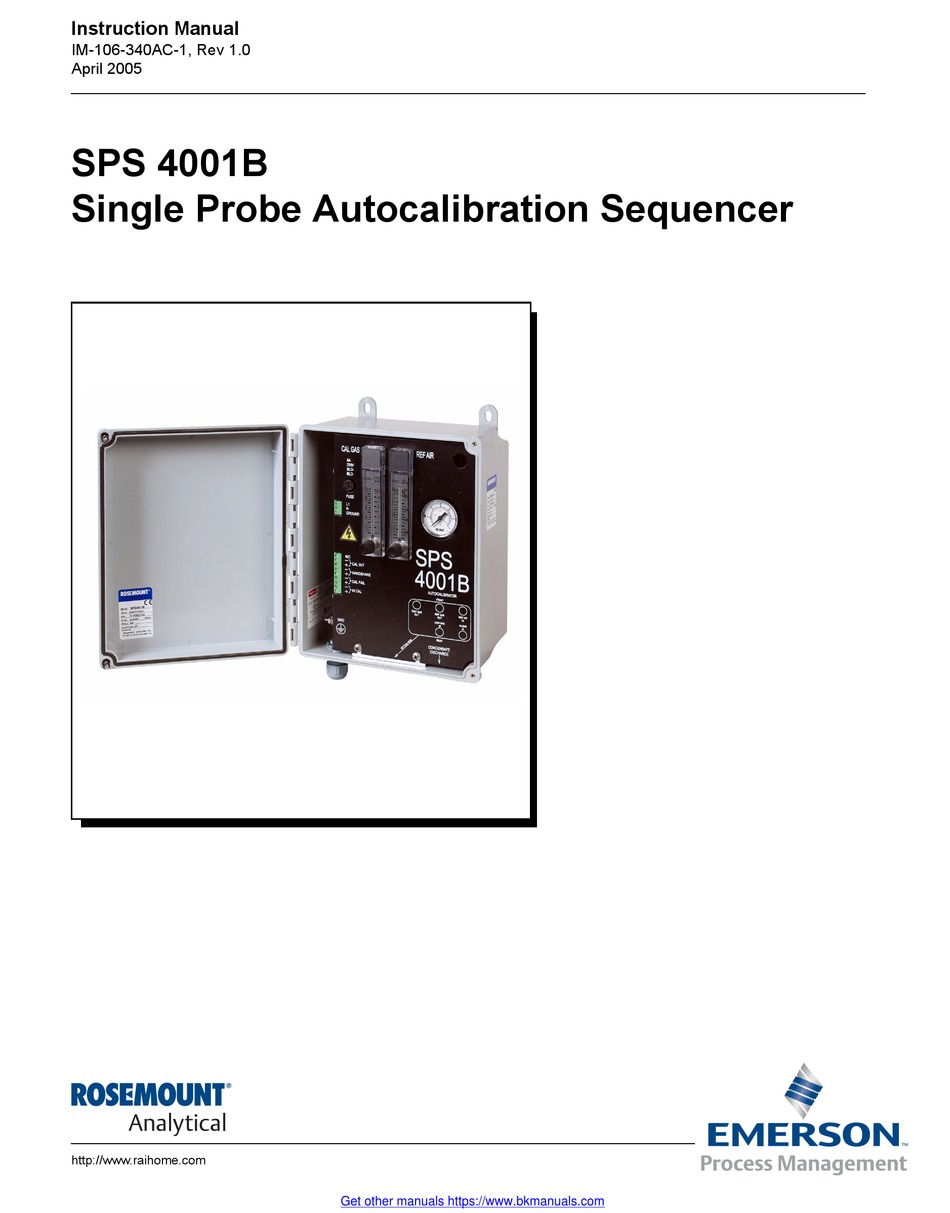 EMERSON ROSEMOUNT SPS 4001B INSTRUCTION MANUAL Pdf Download | ManualsLib