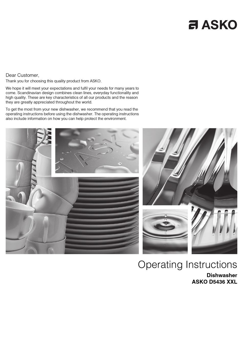 ASKO D5436 XXL OPERATING INSTRUCTIONS MANUAL Pdf Download ManualsLib