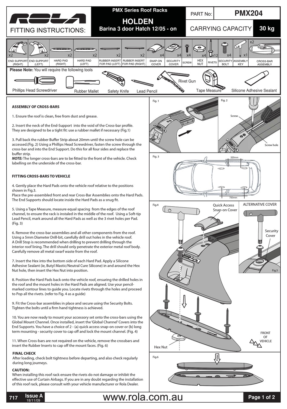 ROLA PMX204 FITTING INSTRUCTIONS Pdf Download | ManualsLib