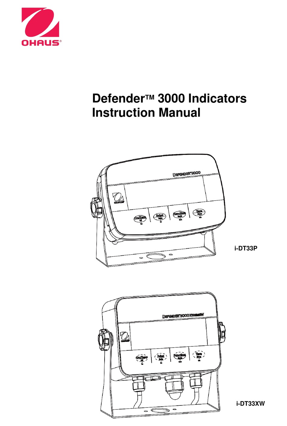 OHAUS DEFENDER ID33P15B1R1 INSTRUCTION MANUAL Pdf Download ManualsLib