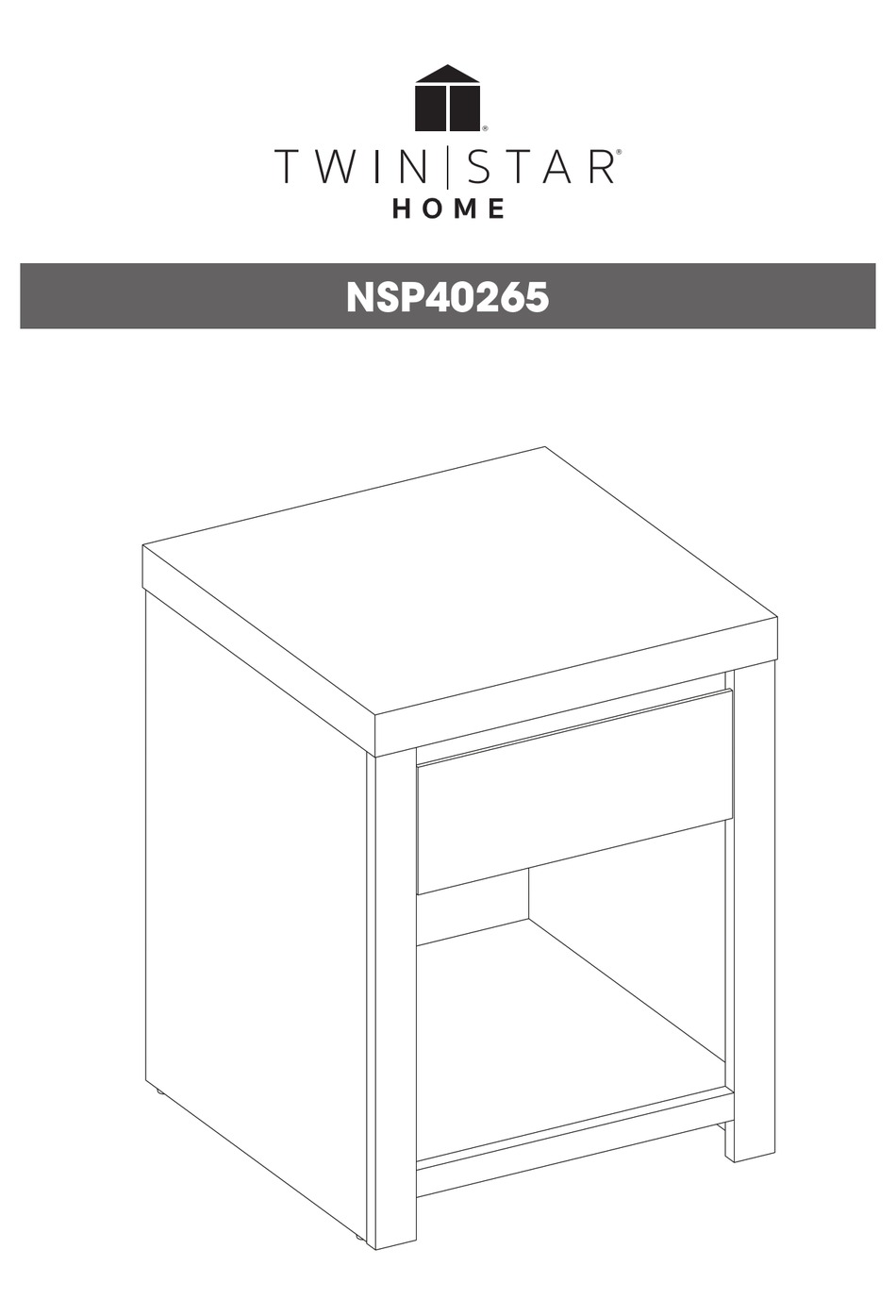 TWIN STAR HOME NSP40265 ASSEMBLY INSTRUCTIONS MANUAL Pdf Download