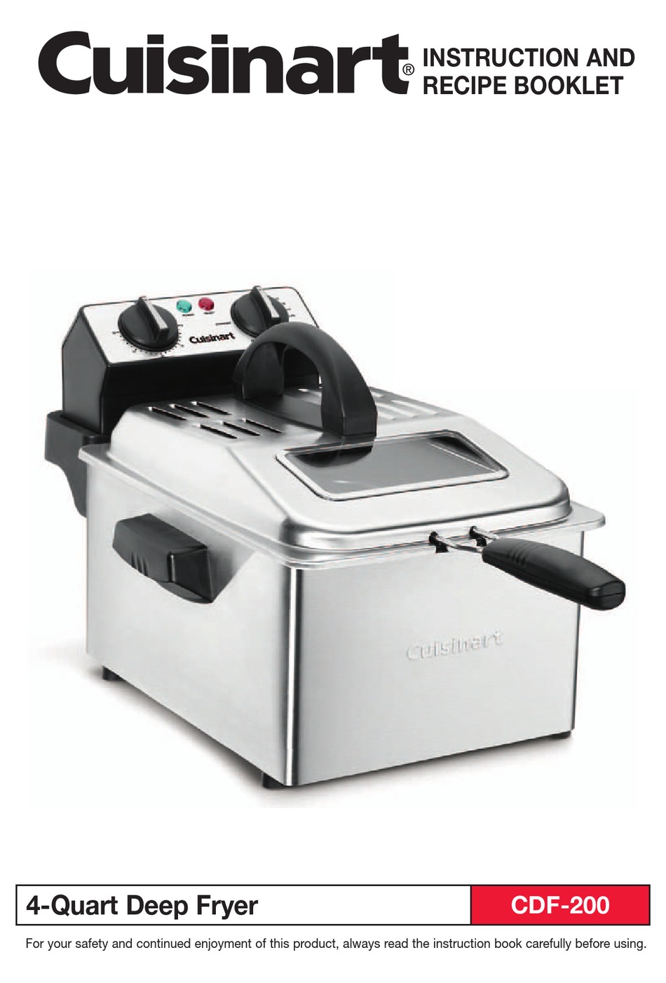 CUISINART CDF-200 INSTRUCTION AND RECIPE BOOKLET Pdf Download | ManualsLib