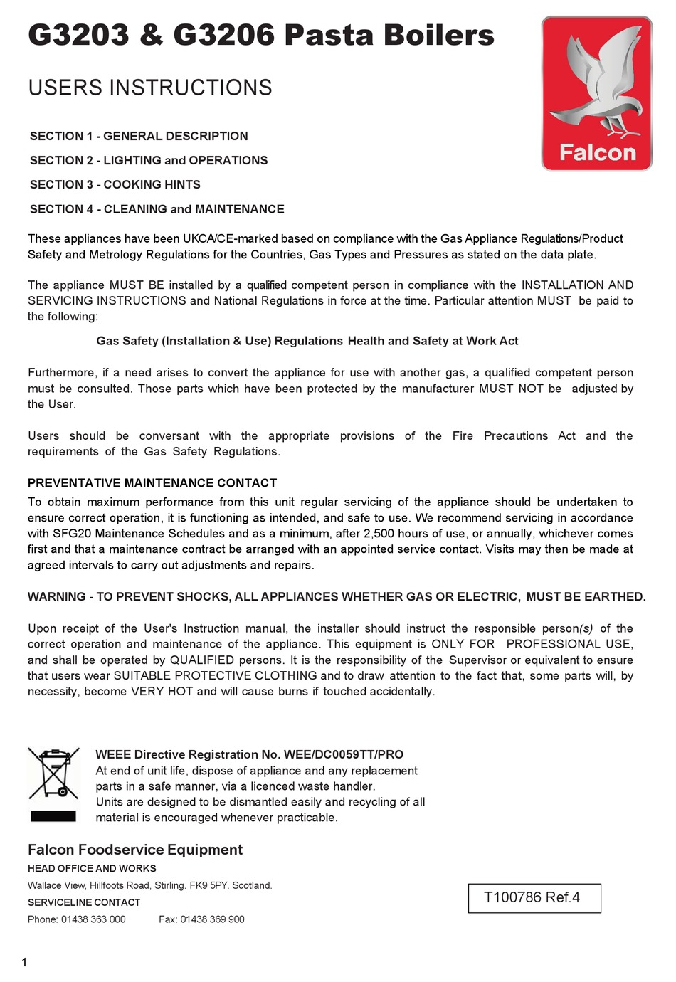 FALCON G3203 USER INSTRUCTIONS Pdf Download ManualsLib