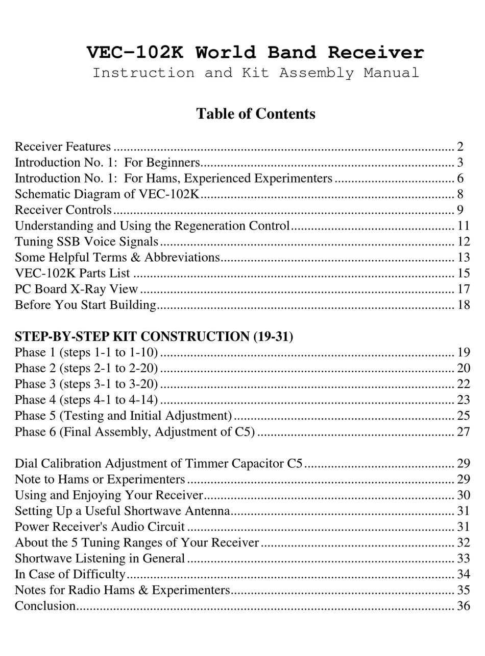 MFJ VEC-102K ASSEMBLY MANUAL Pdf Download | ManualsLib