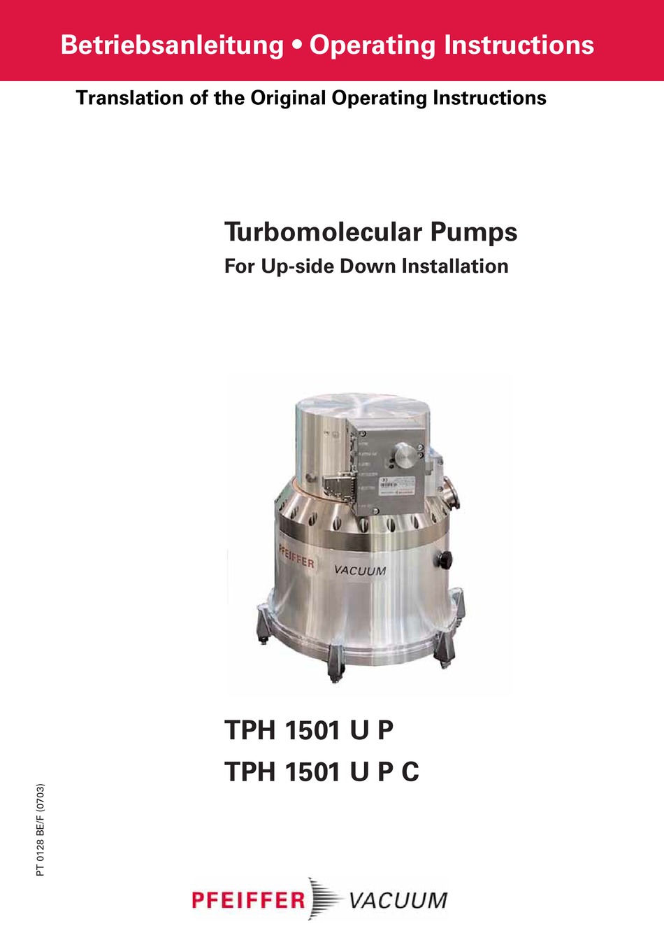 Pfeiffer Vacuum Tph 1501 U P Operating Instructions Manual Pdf Download Manualslib 9808