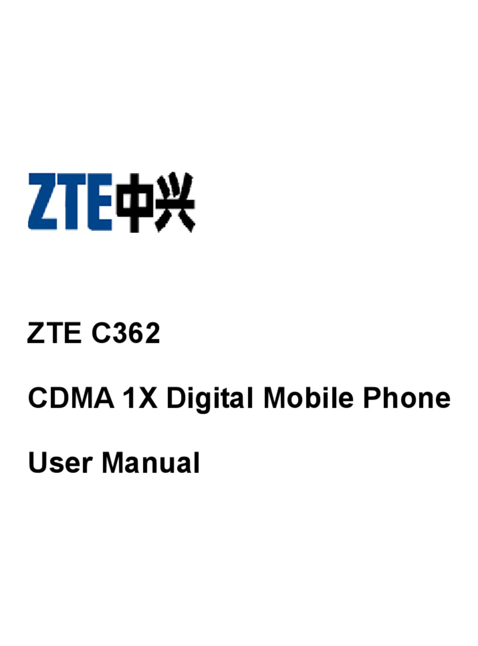 ZTE C362 USER MANUAL Pdf Download | ManualsLib