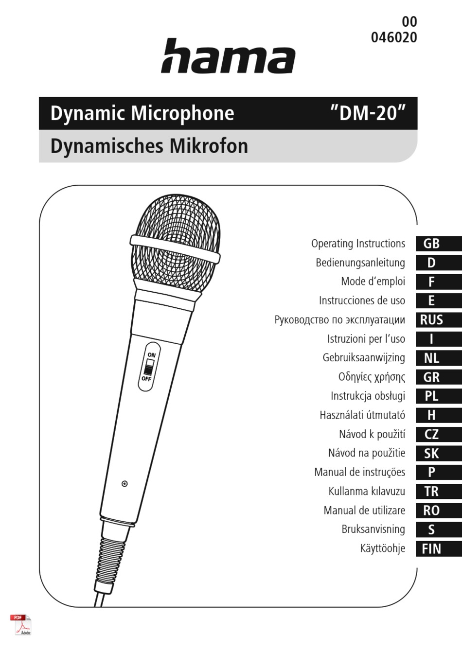 hama-dm-20-operating-instructions-manual-pdf-download-manualslib