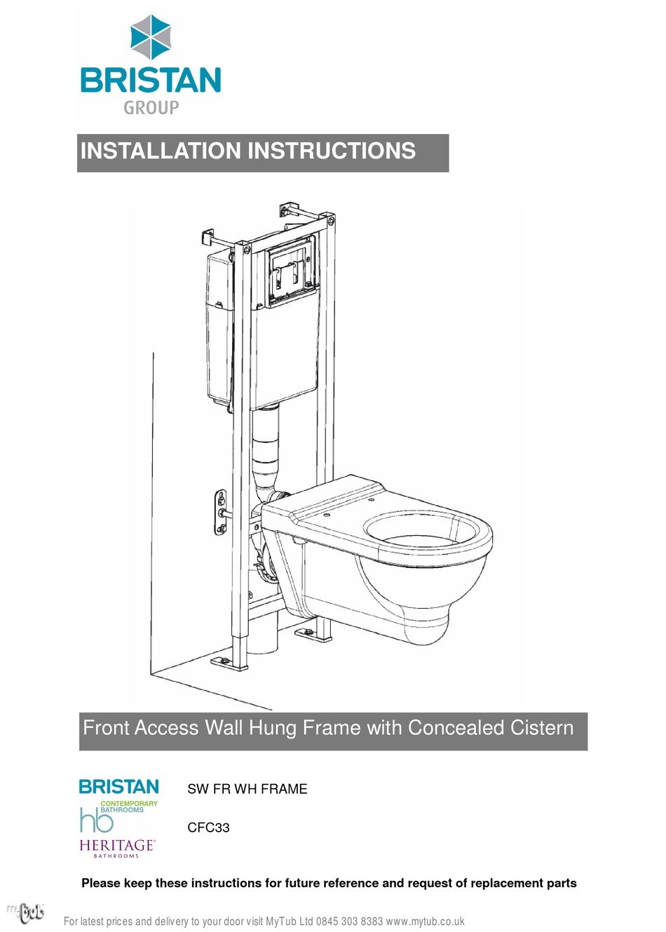 BRISTAN CFC33 INSTALLATION INSTRUCTIONS MANUAL Pdf Download | ManualsLib