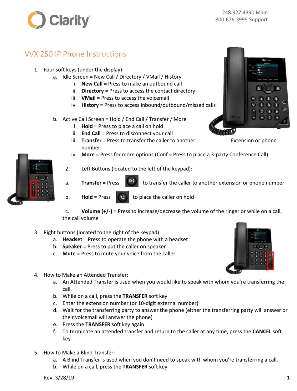 POLYCOM VVX 250 INSTRUCTIONS Pdf Download | ManualsLib