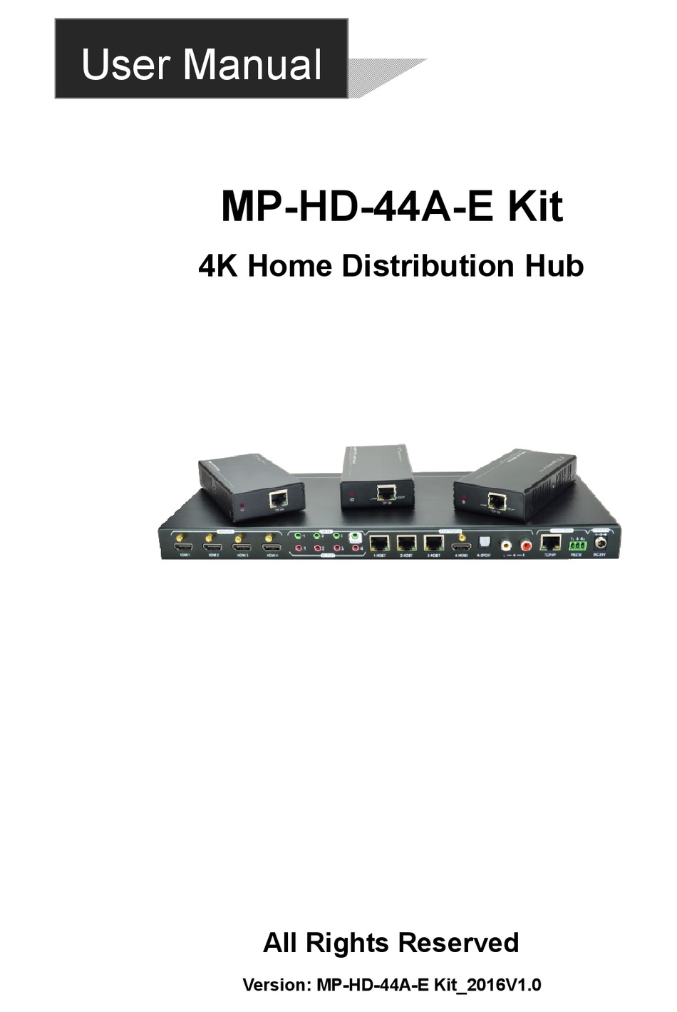 MILESTONE PRO MPHD44AE KIT USER MANUAL Pdf Download ManualsLib