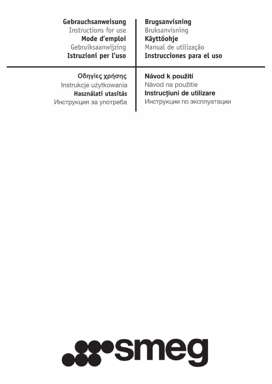 SMEG SI5644B INSTRUCTIONS FOR USE MANUAL Pdf Download ManualsLib