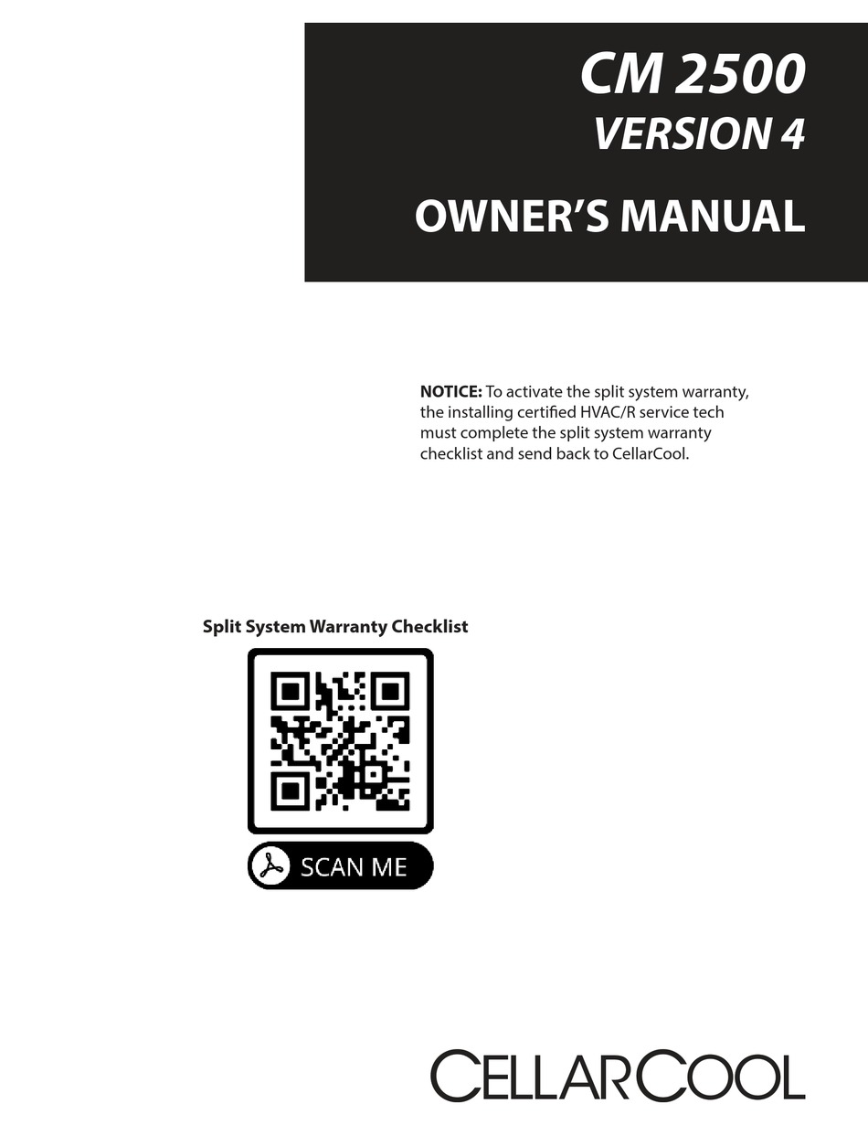 CELLARCOOL CM 2500 OWNER'S MANUAL Pdf Download | ManualsLib