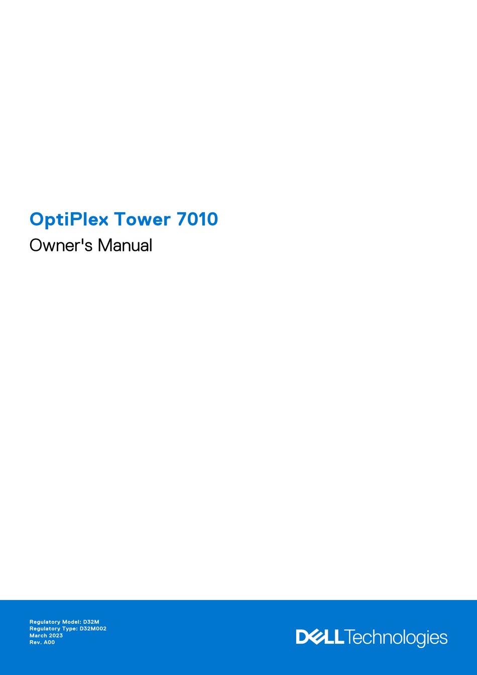 Dell Optiplex Tower 7010 Owners Manual Pdf Download Manualslib 5543