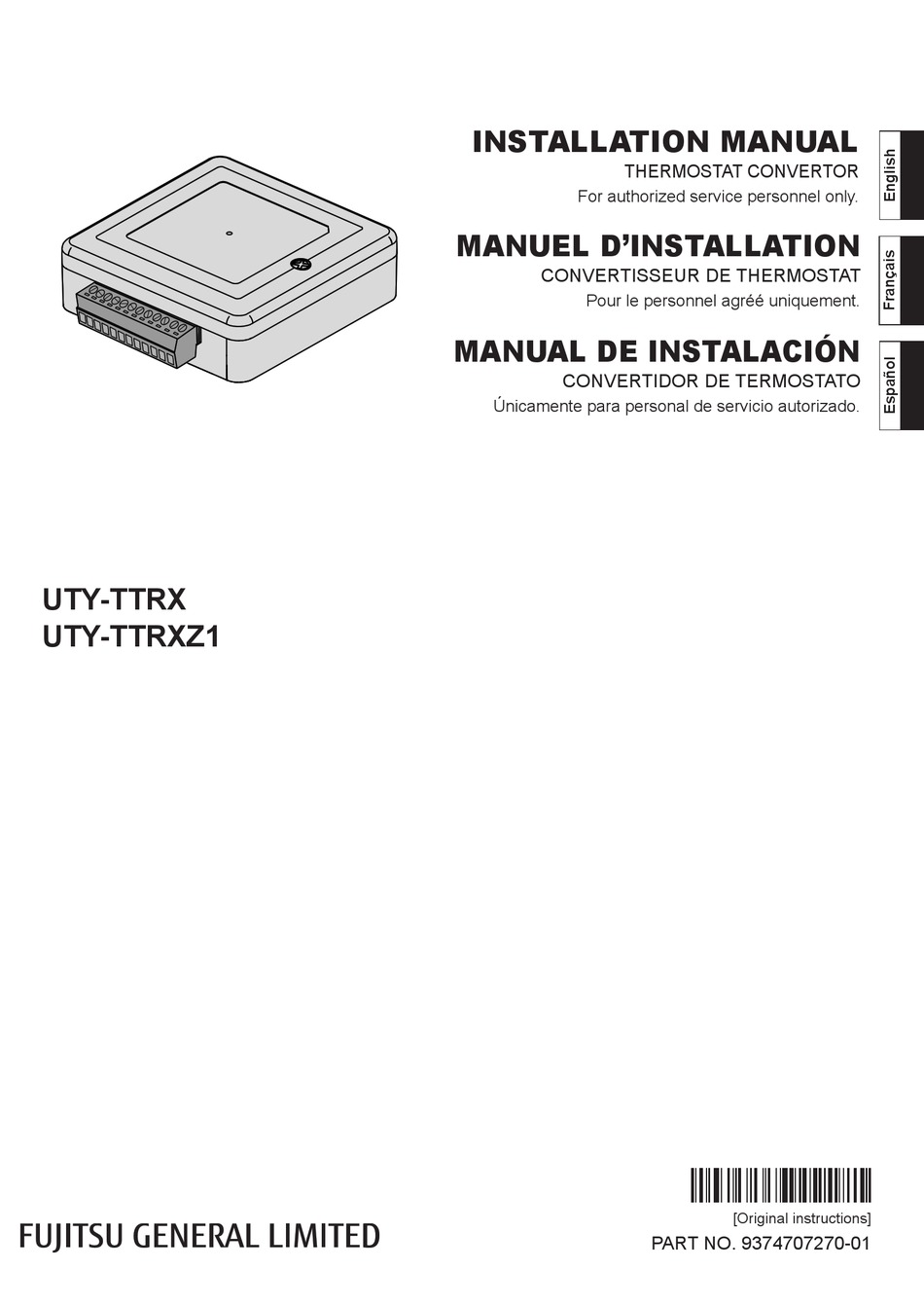 FUJITSU UTYTTRXZ1 INSTALLATION MANUAL Pdf Download ManualsLib