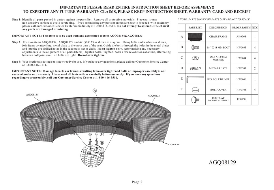 AGIO AGQ08134 ASSEMBLY INSTRUCTIONS MANUAL Pdf Download ManualsLib