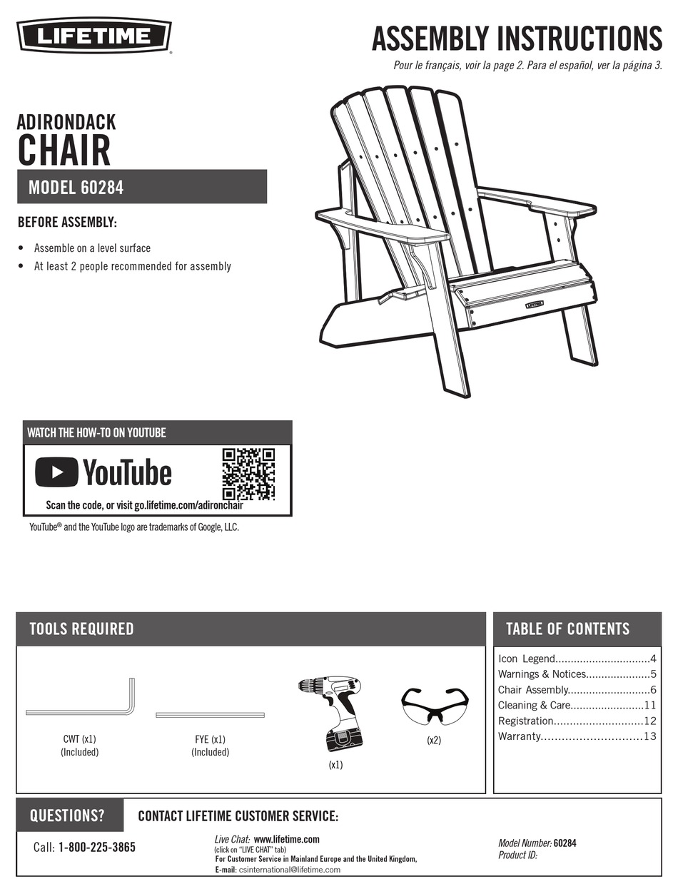 LIFETIME 60284 ASSEMBLY INSTRUCTIONS MANUAL Pdf Download ManualsLib