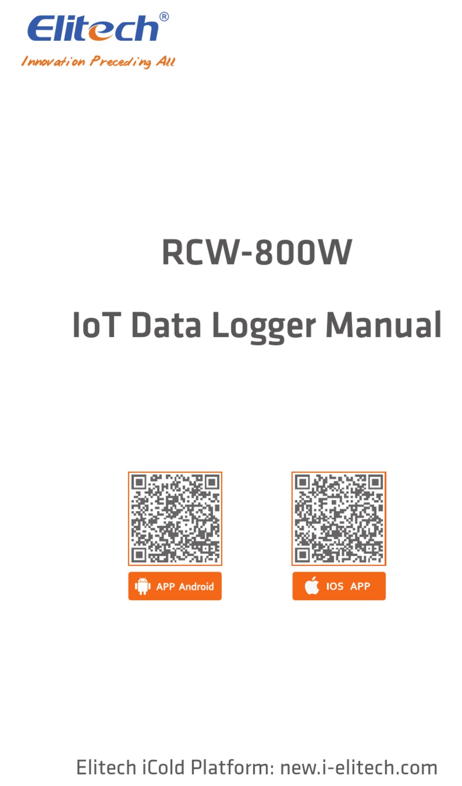 ELITECH RCW800W SERIES MANUAL Pdf Download ManualsLib