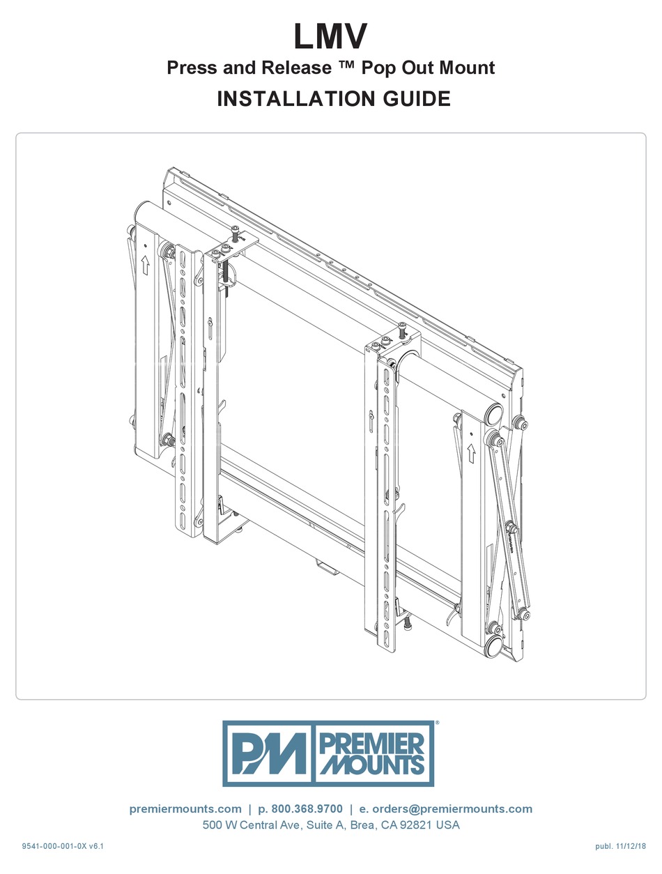 PREMIER MOUNTS LMV INSTALLATION MANUAL Pdf Download ManualsLib