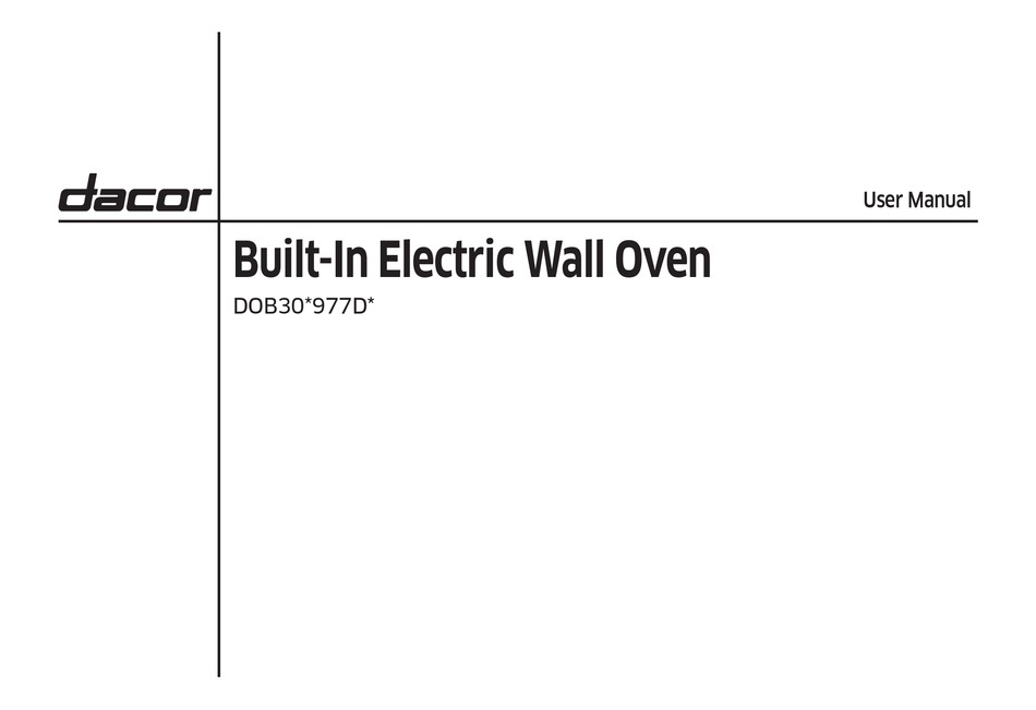 DACOR DOB30 977D SERIES USER MANUAL Pdf Download | ManualsLib