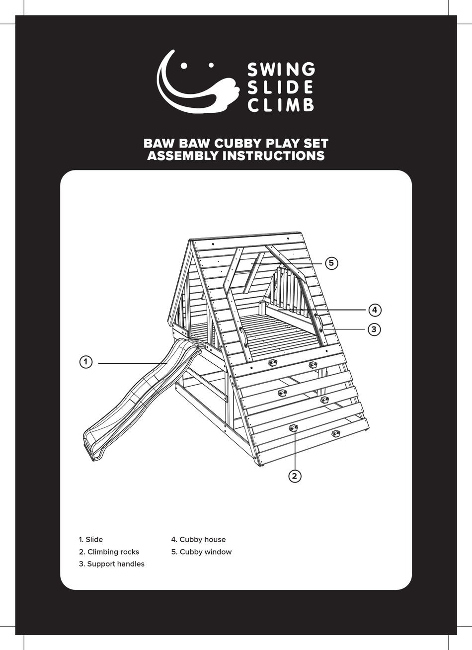 SWING SLIDE CLIMB BAW BAW CUBBY ASSEMBLY INSTRUCTIONS MANUAL Pdf