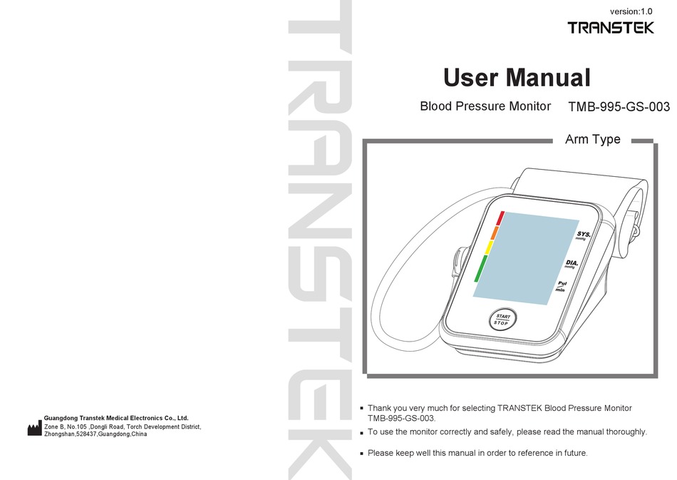 LifeHood TMB-2085 Wrist Blood Pressure Monitor User Manual