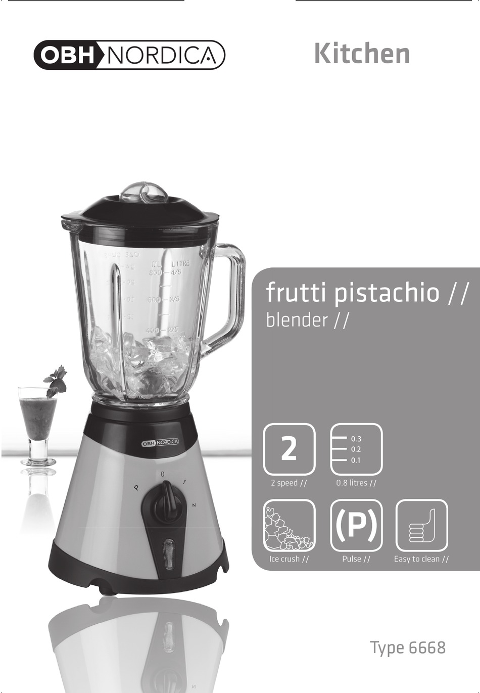 OBH NORDICA KITCHEN FRUTTI PISTACHIO 6668 INSTRUCTIONS OF USE Pdf