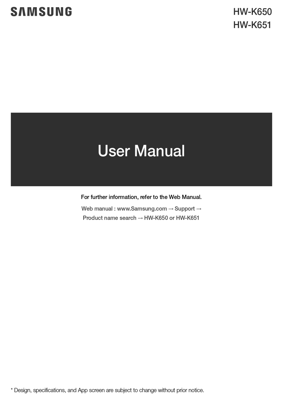 SAMSUNG HW-K650 USER MANUAL Pdf Download | ManualsLib