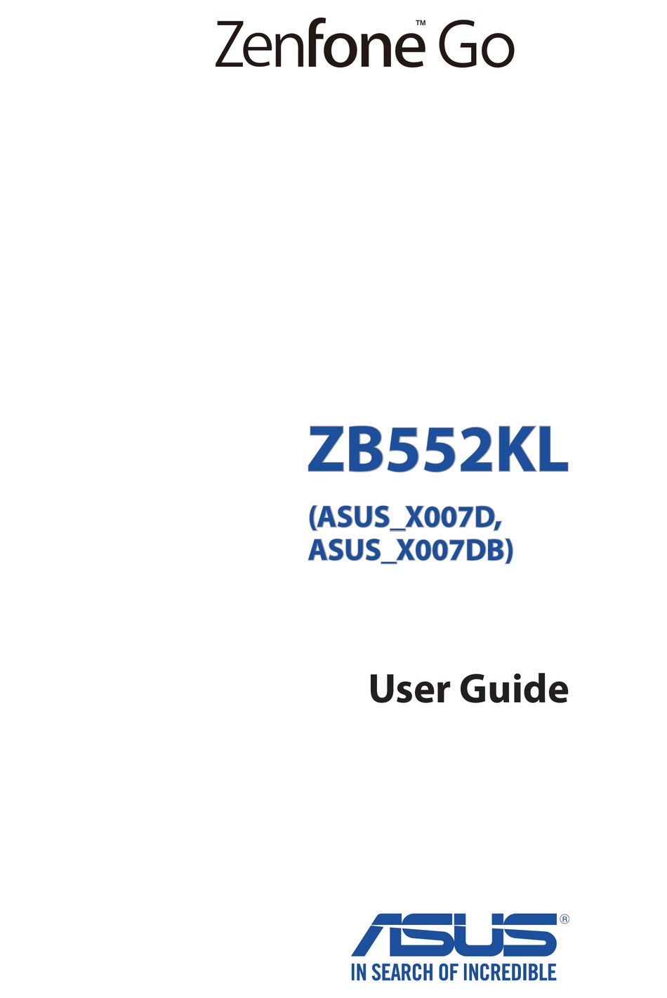 ASUS ZB552KL USER MANUAL Pdf Download | ManualsLib