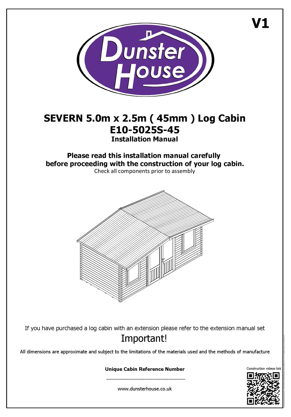 DUNSTER HOUSE SEVERN E10-5025S-45 INSTALLATION MANUAL Pdf Download ...