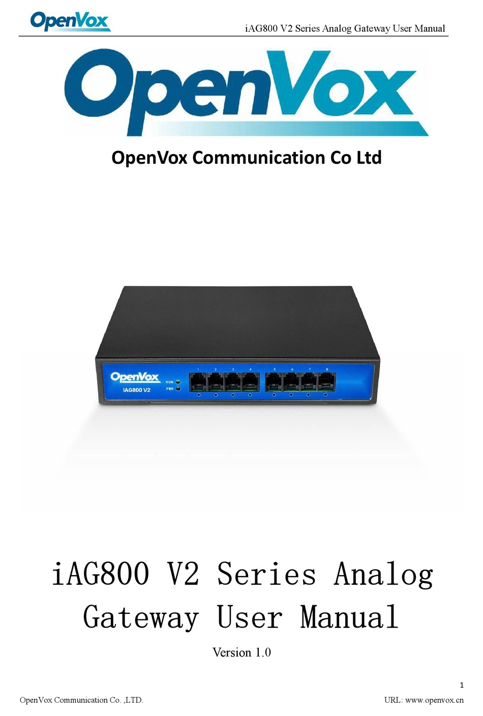 OPENVOX IAG800 V2 SERIES USER MANUAL Pdf Download | ManualsLib