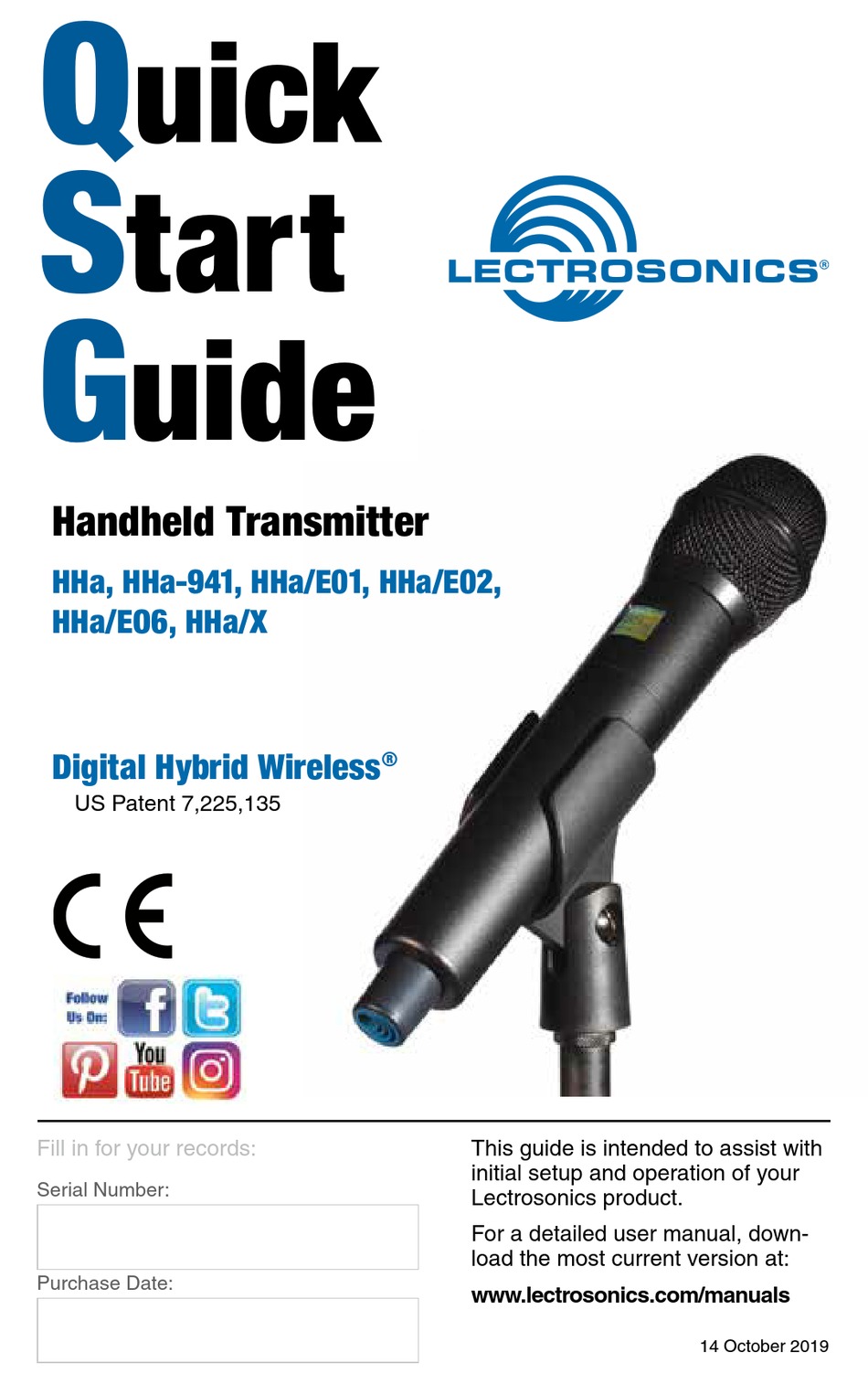 LECTROSONICS HHA/E01 QUICK START MANUAL Pdf Download ManualsLib