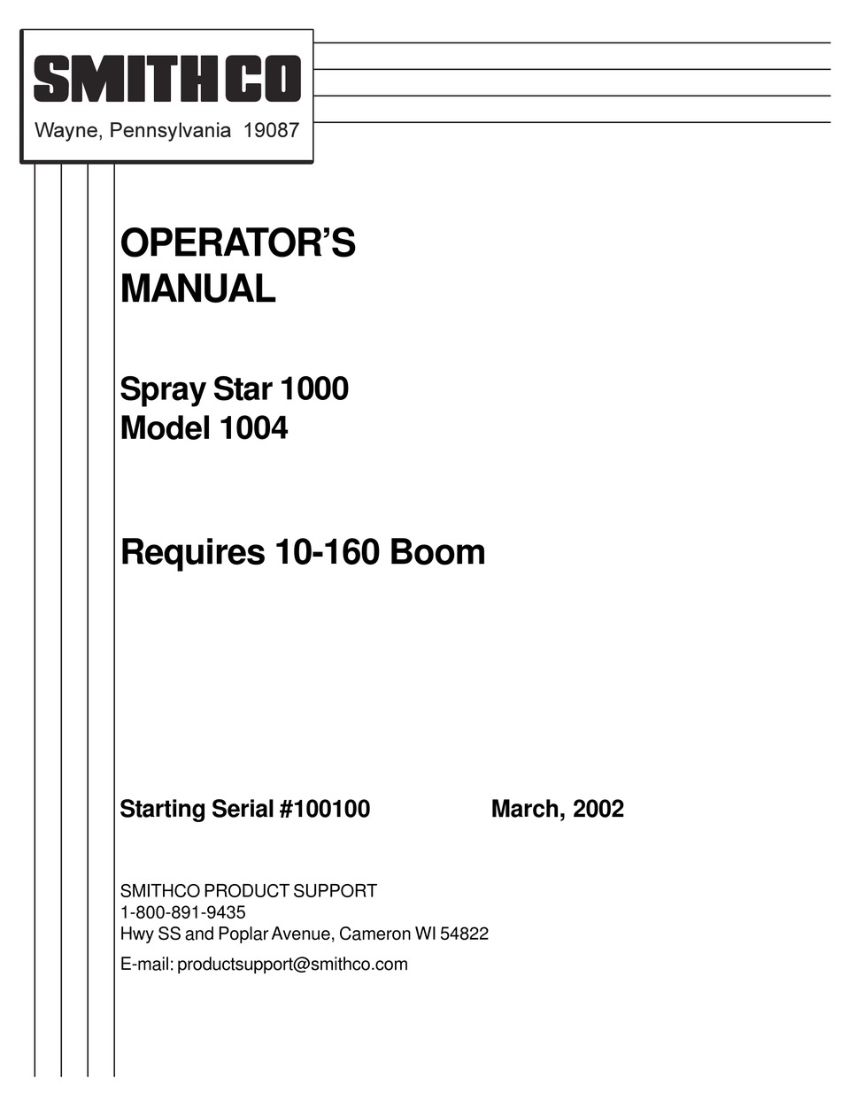 SMITHCO 1004 OPERATOR