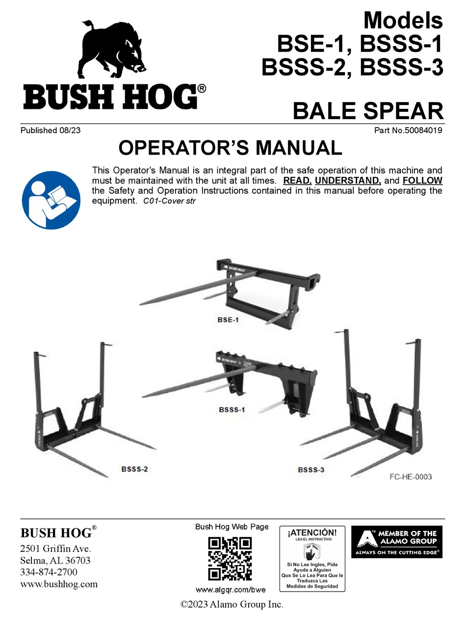 BUSH HOG BSE1 OPERATOR