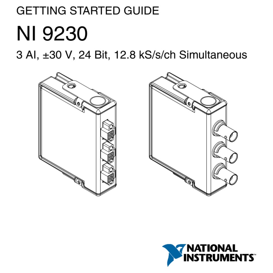 NATIONAL INSTRUMENTS NI 9230 GETTING STARTED MANUAL Pdf Download