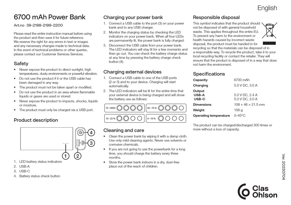 CLAS OHLSON 39219821992200 QUICK START MANUAL Pdf Download ManualsLib