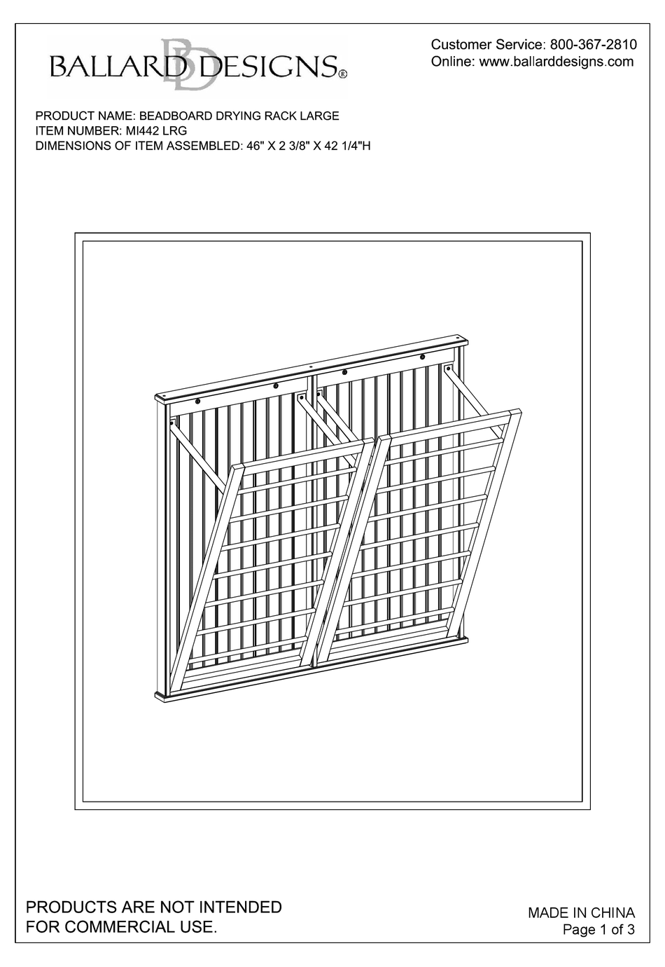 BALLARD DESIGNS MI442 LRG QUICK START MANUAL Pdf Download ManualsLib
