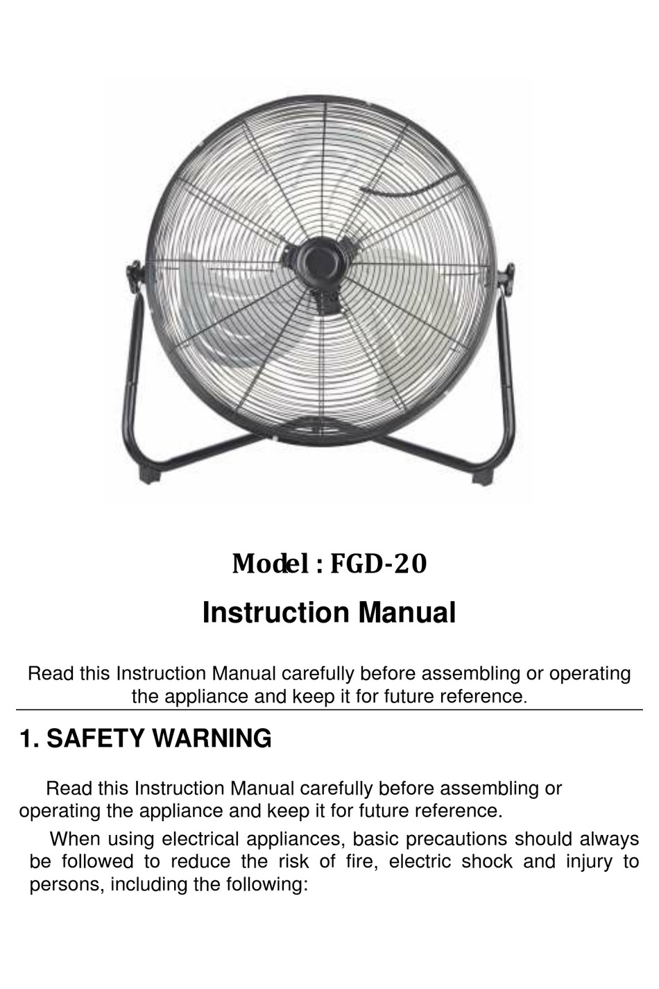 DENALI AIRE FGD20 INSTRUCTION MANUAL Pdf Download ManualsLib