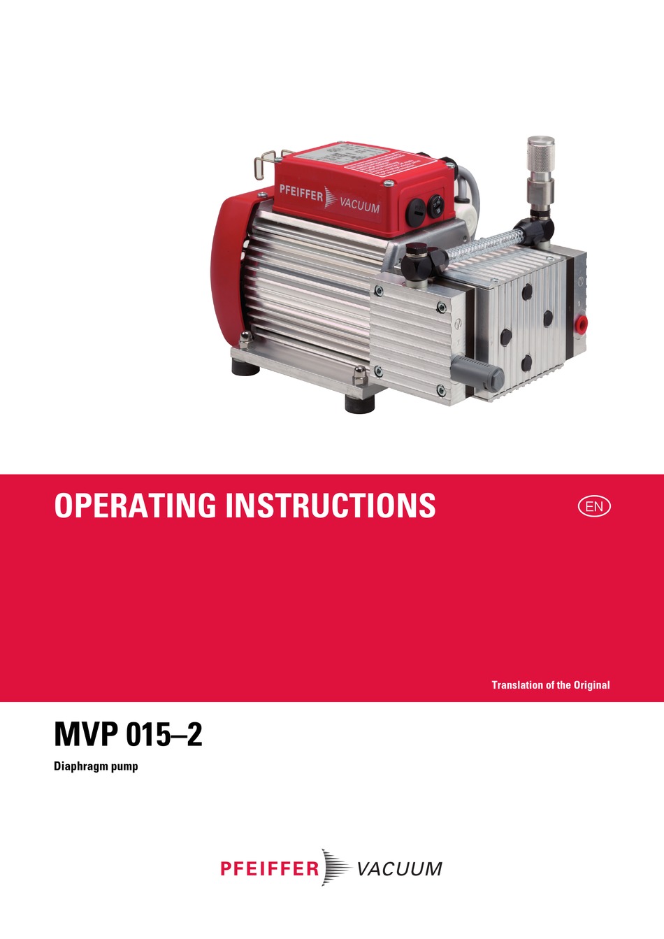 PFEIFFER VACUUM MVP 015 2 OPERATING INSTRUCTIONS MANUAL Pdf Download