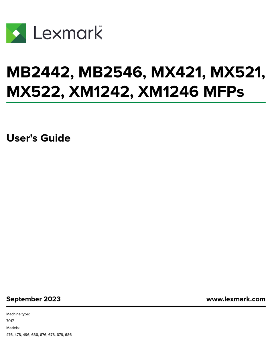 LEXMARK MX421 USER MANUAL Pdf Download ManualsLib