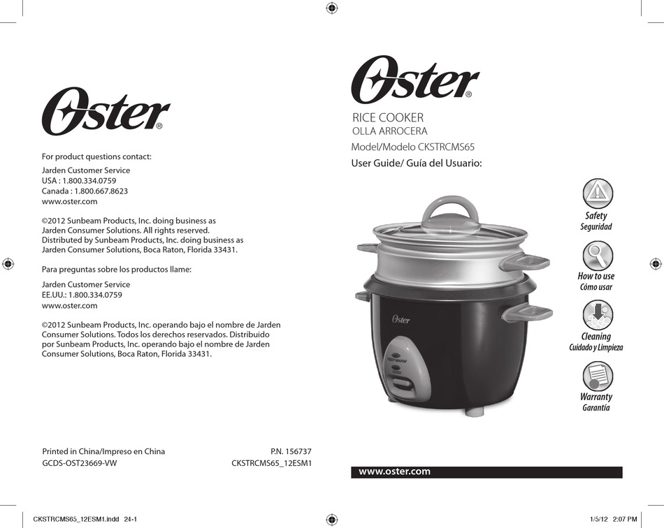 OSTER CKSTRCMS65 USER MANUAL Pdf Download ManualsLib